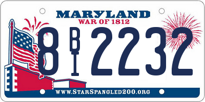 MD license plate 8BI2232