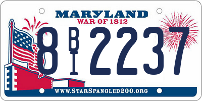 MD license plate 8BI2237