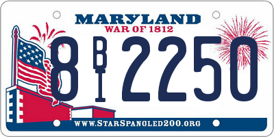 MD license plate 8BI2250