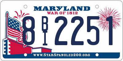 MD license plate 8BI2251