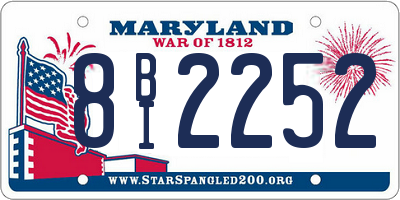 MD license plate 8BI2252