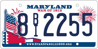 MD license plate 8BI2255