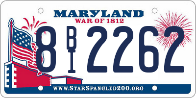 MD license plate 8BI2262