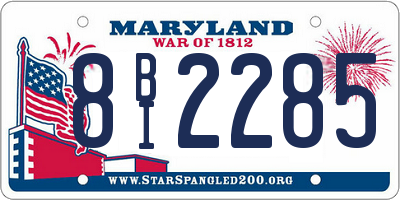 MD license plate 8BI2285