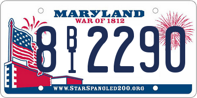 MD license plate 8BI2290