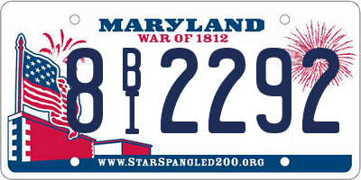 MD license plate 8BI2292