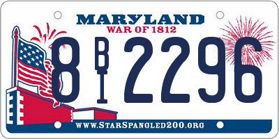 MD license plate 8BI2296