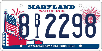 MD license plate 8BI2298