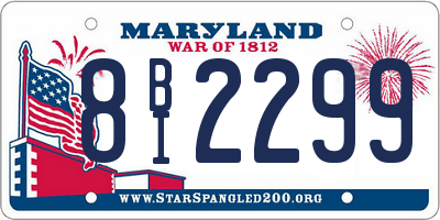 MD license plate 8BI2299