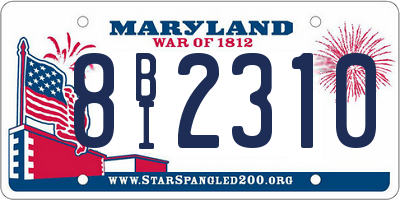 MD license plate 8BI2310