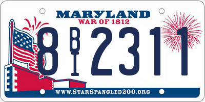 MD license plate 8BI2311