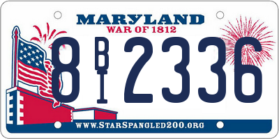 MD license plate 8BI2336