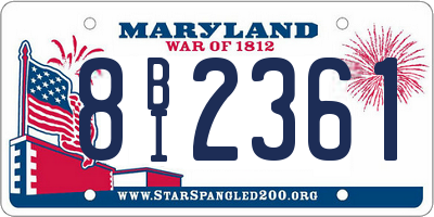 MD license plate 8BI2361