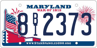 MD license plate 8BI2373
