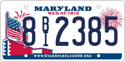 MD license plate 8BI2385
