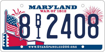 MD license plate 8BI2408
