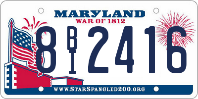 MD license plate 8BI2416