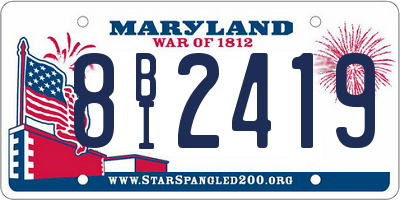 MD license plate 8BI2419