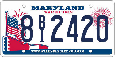 MD license plate 8BI2420