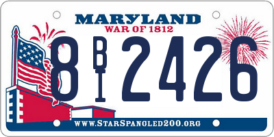 MD license plate 8BI2426