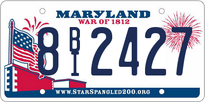 MD license plate 8BI2427