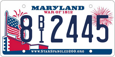 MD license plate 8BI2445