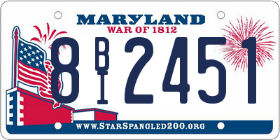 MD license plate 8BI2451