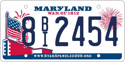 MD license plate 8BI2454