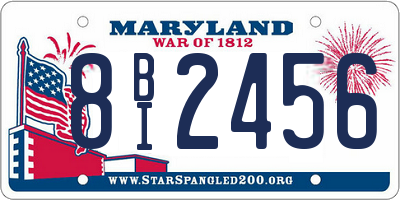 MD license plate 8BI2456