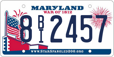 MD license plate 8BI2457