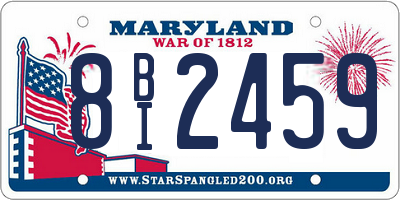 MD license plate 8BI2459