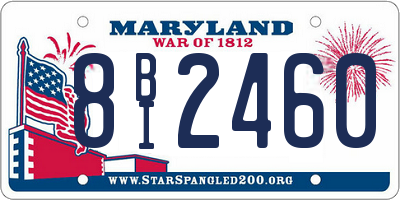 MD license plate 8BI2460