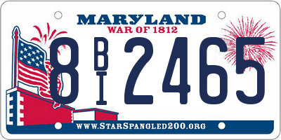 MD license plate 8BI2465
