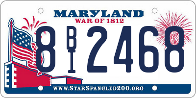 MD license plate 8BI2468