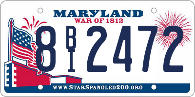 MD license plate 8BI2472
