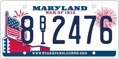 MD license plate 8BI2476