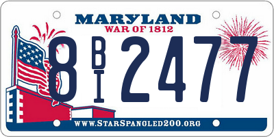 MD license plate 8BI2477