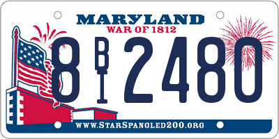 MD license plate 8BI2480