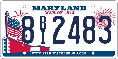 MD license plate 8BI2483