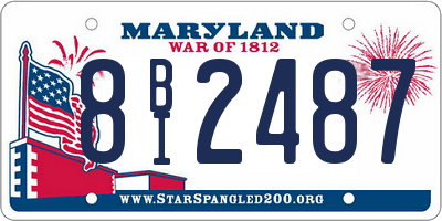 MD license plate 8BI2487