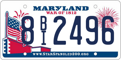 MD license plate 8BI2496