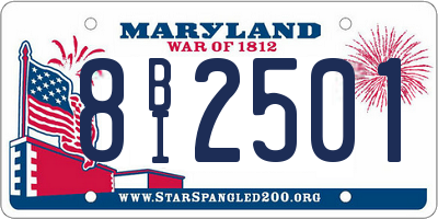 MD license plate 8BI2501