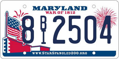 MD license plate 8BI2504