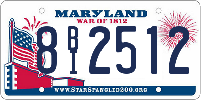MD license plate 8BI2512