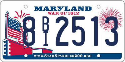MD license plate 8BI2513