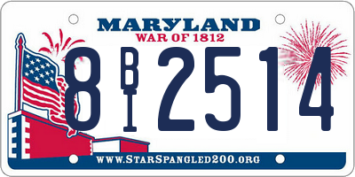 MD license plate 8BI2514