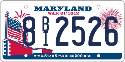 MD license plate 8BI2526