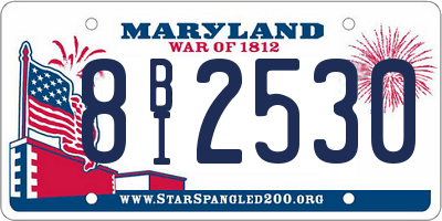 MD license plate 8BI2530