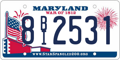 MD license plate 8BI2531