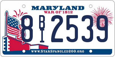 MD license plate 8BI2539